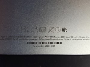 Thumbnail image of Apple 27" Thunderbolt Display / Monitor Model A1407 - Spares / Repairs