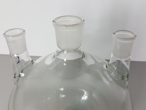Thumbnail image of Quickfit 5 Litre 5000ml Three-Vertical Neck Round Bottom Glass Flask Lab