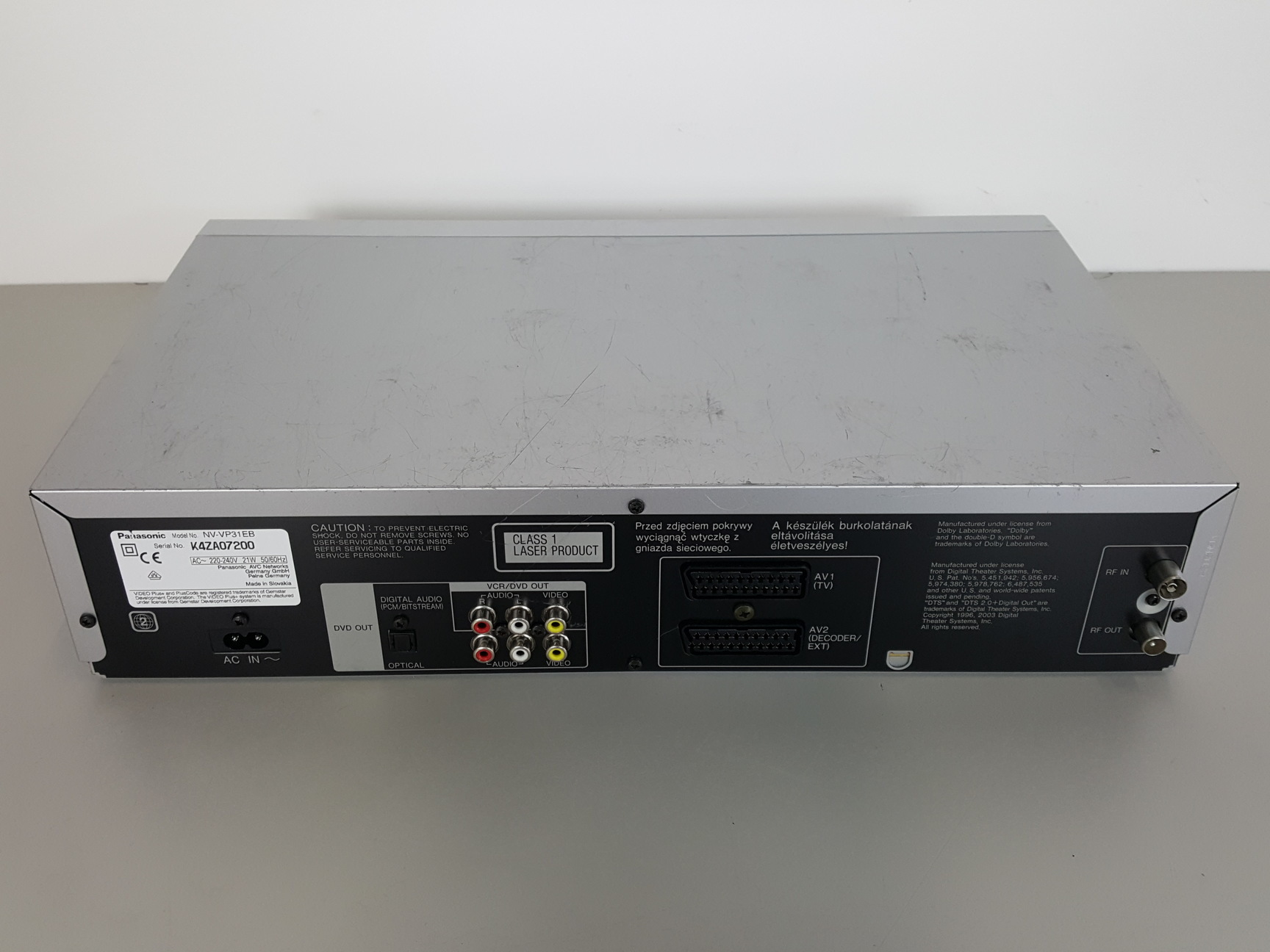 Image of Panasonic DVD/CD Player/ VHS Video Cassette Recorder Model - NV-VP31