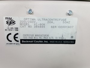 Thumbnail image of Beckman Coulter Optima XL-80K Ultracentrifuge 80000rpm Lab - Spares / Repairs