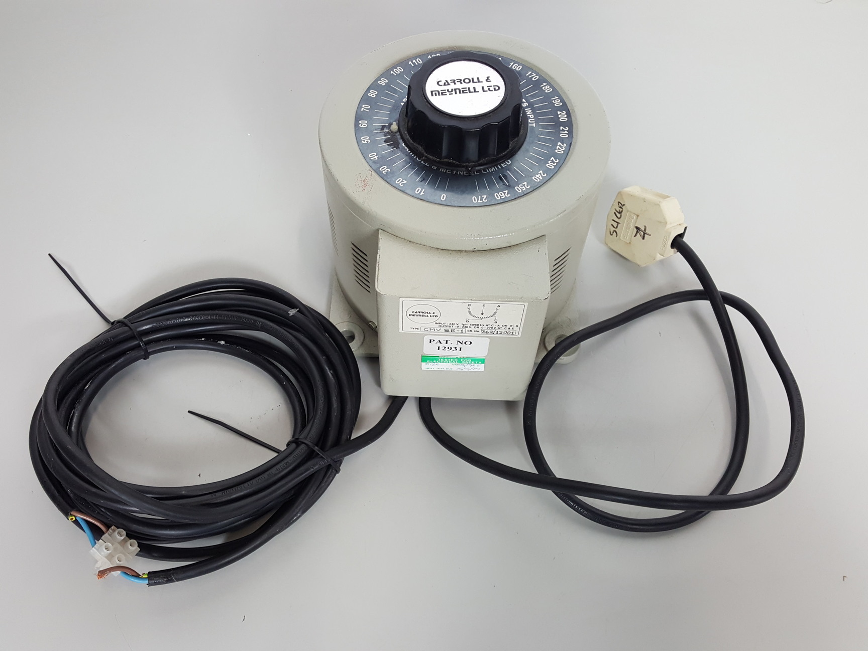 Image of Carroll & Meynell Variable Transformer Type - CMV 8E-1 Lab
