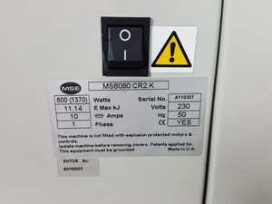 Thumbnail image of MSE Sanyo Harrier 18/80 Refrigerated Centrifuge With MSE 43124-141 6000rpm Rotor