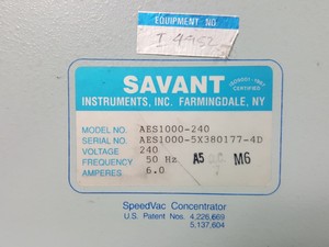 Thumbnail image of Savant Environmental SpeedVac Concentrator Centrifuge AES 1000  RHI20-II Lab