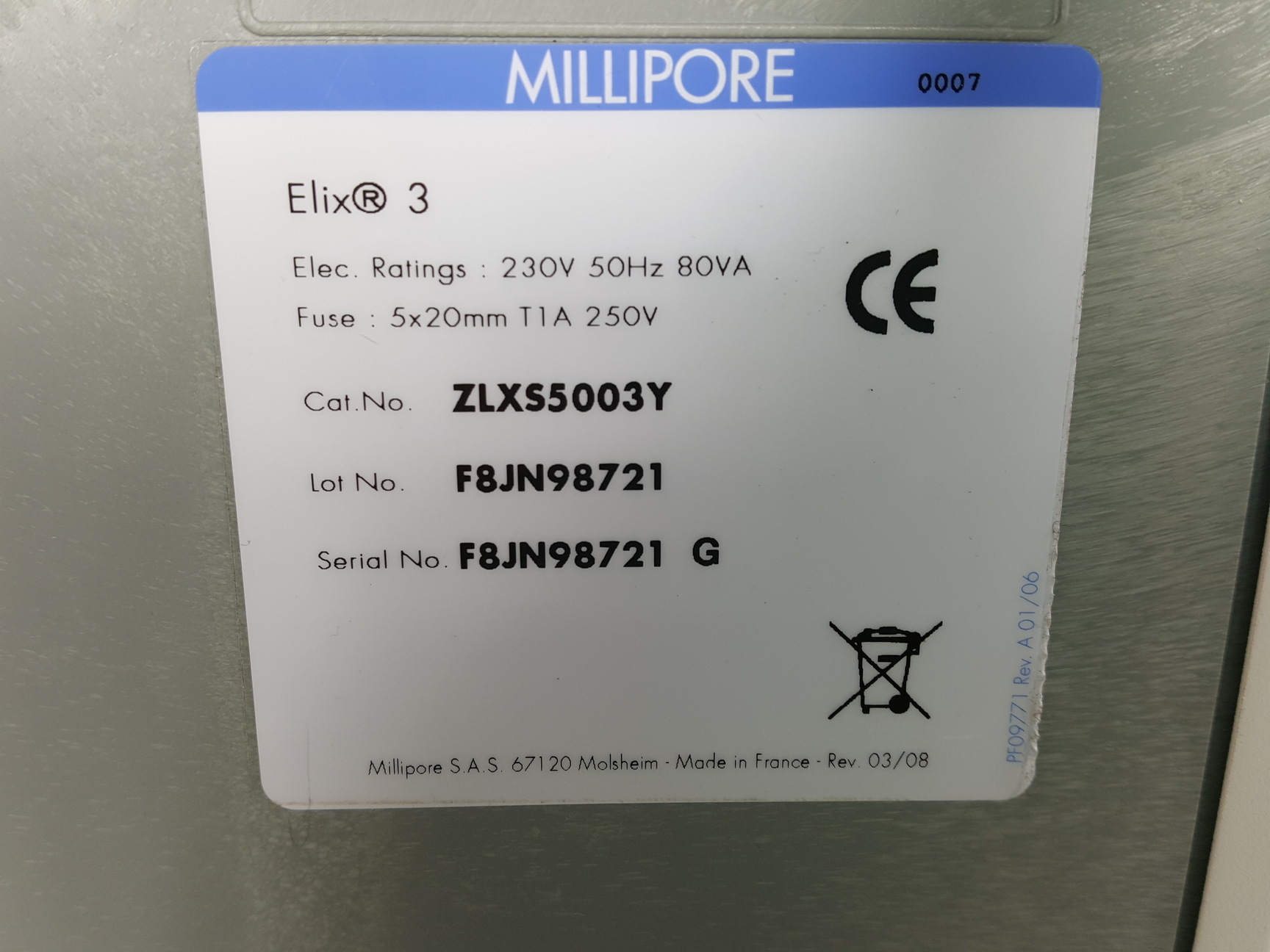 Image of Millipore Elix 3 Water Purification System & Millipore 30L Tank Lab