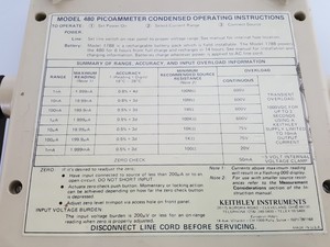 Thumbnail image of Keithley Model 480 Picoammeter Voltage Source Lab