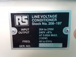 Thumbnail image of RS Line Voltage Conditioner Stock no. 208-197 Lab