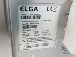Thumbnail image of ELGA Purelab Pulse 1/2 Water Purification System Model- PP020BPM1 Lab