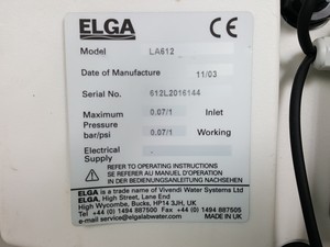 Thumbnail image of ELGA PURELAB Option Water Purification system & ELGA 40L Reservoir OE005BPM1 Lab