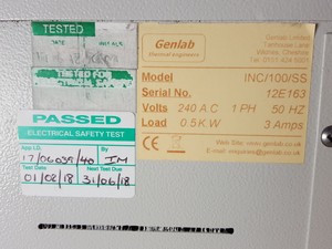 Thumbnail image of Genlab Horizontal Incubator 100L Model INC/100/SS Lab - Spares / Repairs