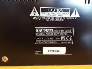 Thumbnail image of Tascam DA-20 MKII DAT Recorder Deck Digital Audio Tape Deck Rack Mount