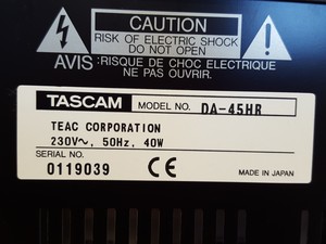Thumbnail image of TASCAM DA-45HR 24-bit High Resolution DAT Recorder Spares or Repair