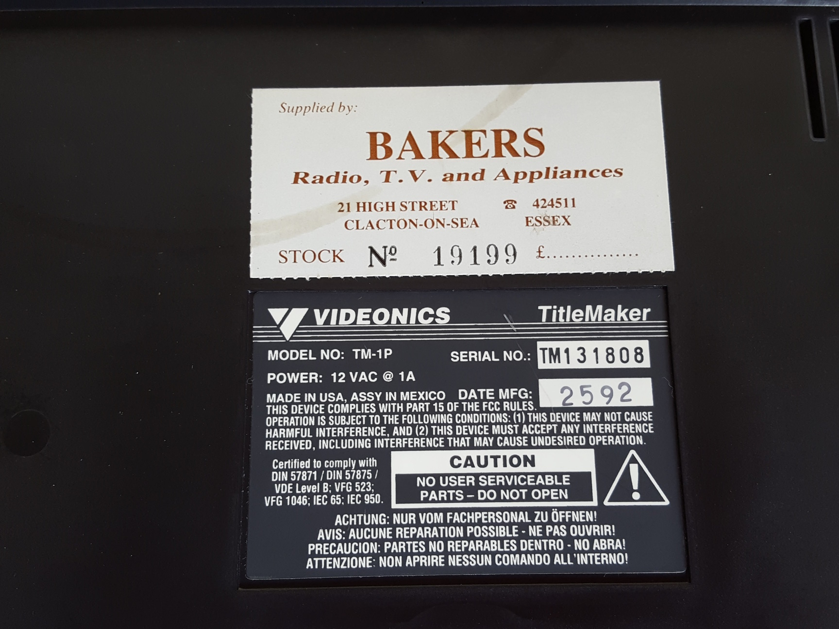 Image of Videonics TitleMaker Model TM-1P Video Title Maker Spares / Repairs