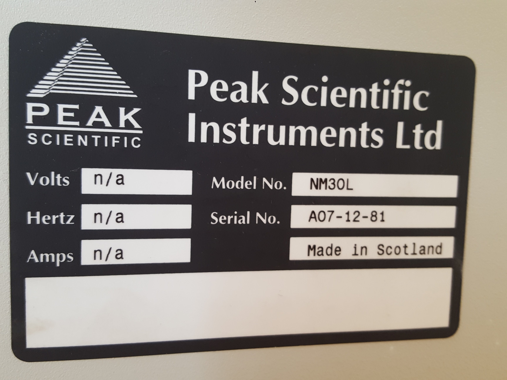 Image of Peak Scientific NM30L Nitrogen Generator Lab