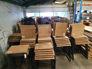 Thumbnail image of Job Lot of 300 School Exam Student Training Stackable Metal Framed Desks