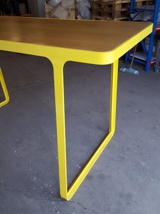 Thumbnail image of Tall Steel Framed Beech Bar & Catering Table 230x90x120cm LWH