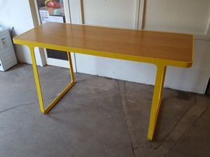 Thumbnail image of Tall Steel Framed Beech Table for Bar & Catering 213x90x120cm LWH