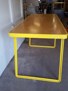 Thumbnail image of Tall Steel Framed Beech Table for Bar & Catering 213x90x120cm LWH