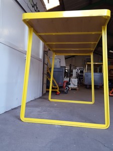 Thumbnail image of Tall Steel Framed Beech Table for Bar & Catering 213x90x120cm LWH