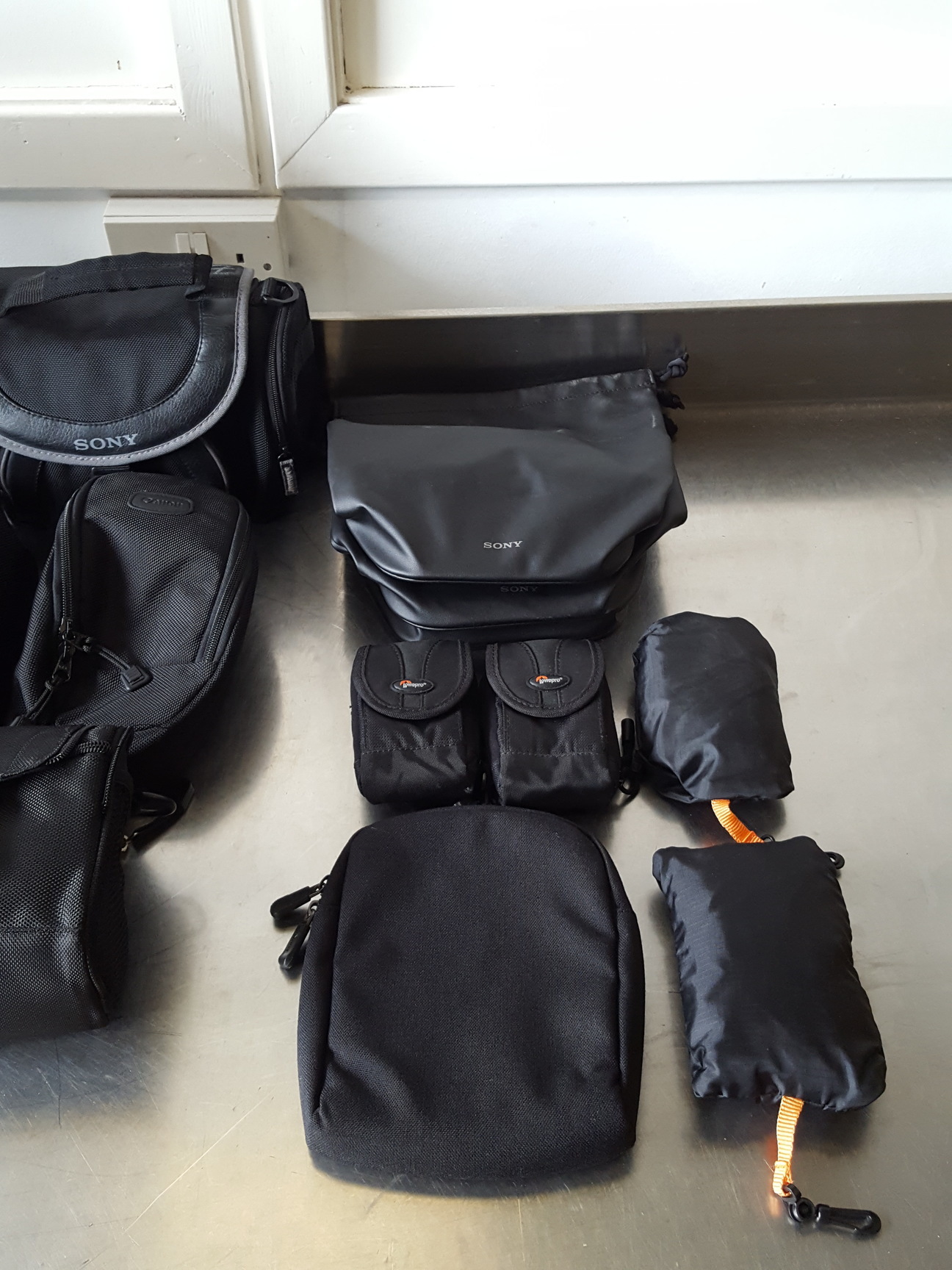 Image of Job Lot of Camera & Microphone Bags - JVC ProHD, LowePro, Canon, Sony & Rode 