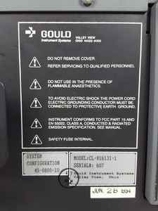 Thumbnail image of Gould TA11 Model CL-816131-1 Data Logger 8 Channel Chart Recorder Lab