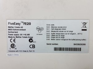 Thumbnail image of Mettler Toledo FiveEasy FE20 Benchtop PH Meter Lab