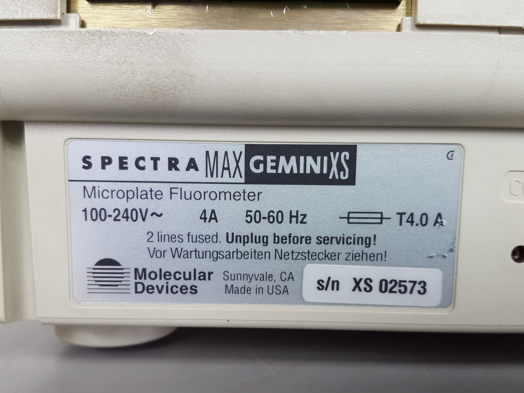Image of Molecular Devices SpectraMax Gemini XS Microplate Fluorometer Spares or Repairs 
