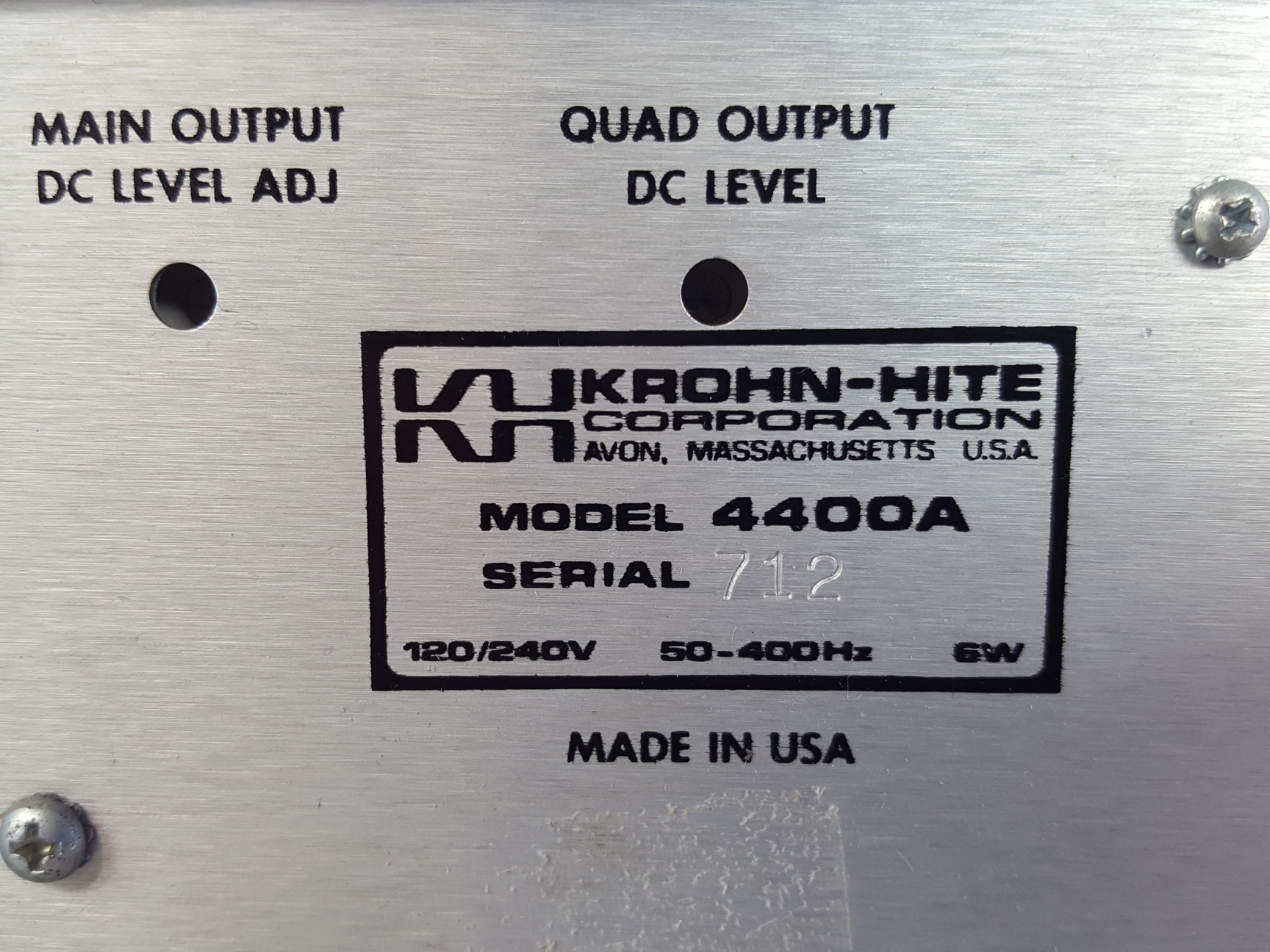 Image of Krohn-Hite Model 4400A Ultra-Low Distortion Oscillator Lab