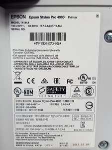 Thumbnail image of Epson Stylus Pro 4900 Printer Model K181A Ultrachrome HDR 