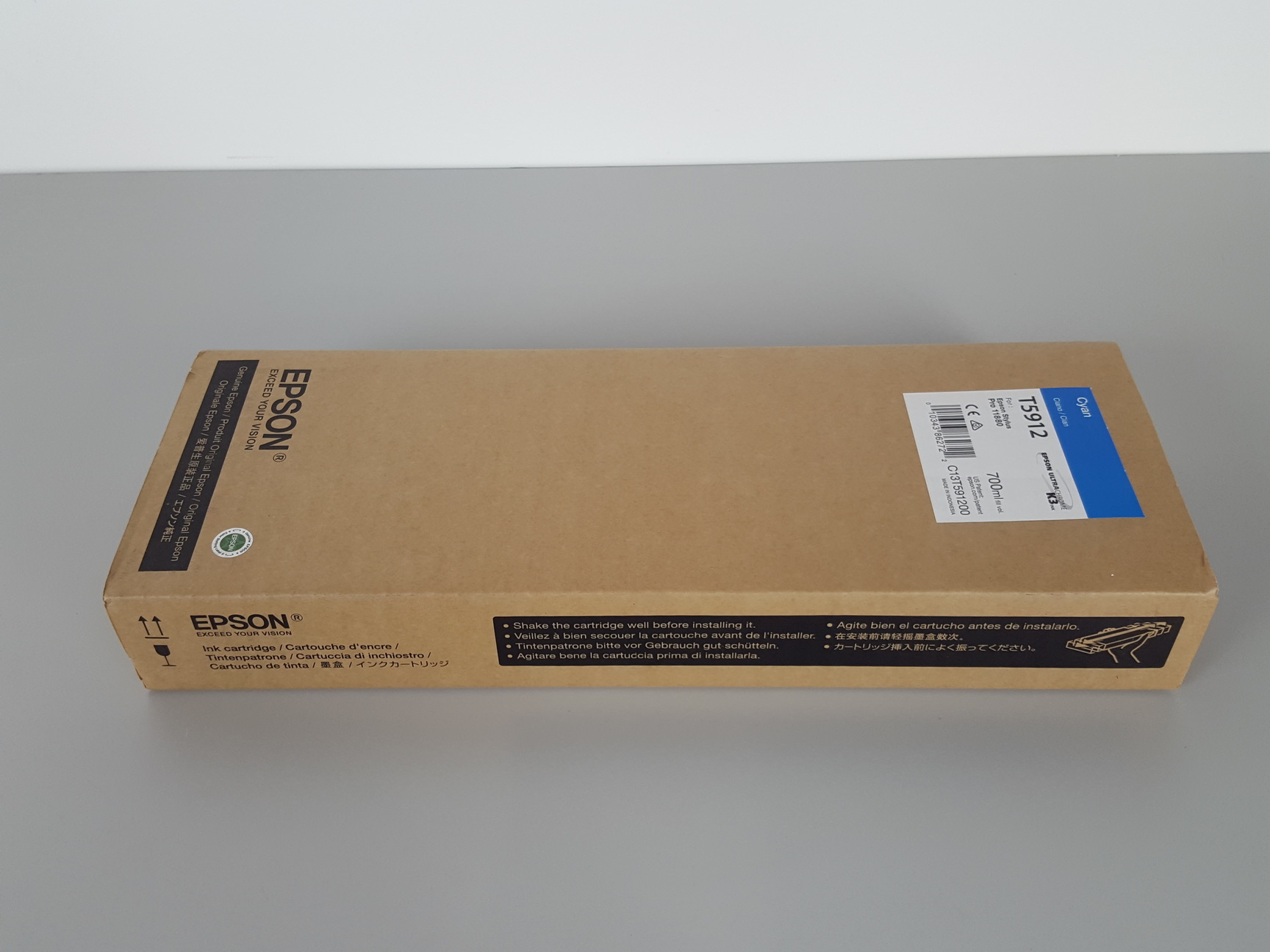 Image of Epson T5912 Cyan Toner Cartridge for Epson Stylus Pro 11880 Printer Ink, 700mL