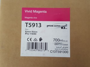 Thumbnail image of Epson T5913 Vivid Magenta Toner Cartridge for Epson Stylus Pro 11880 Printer Ink