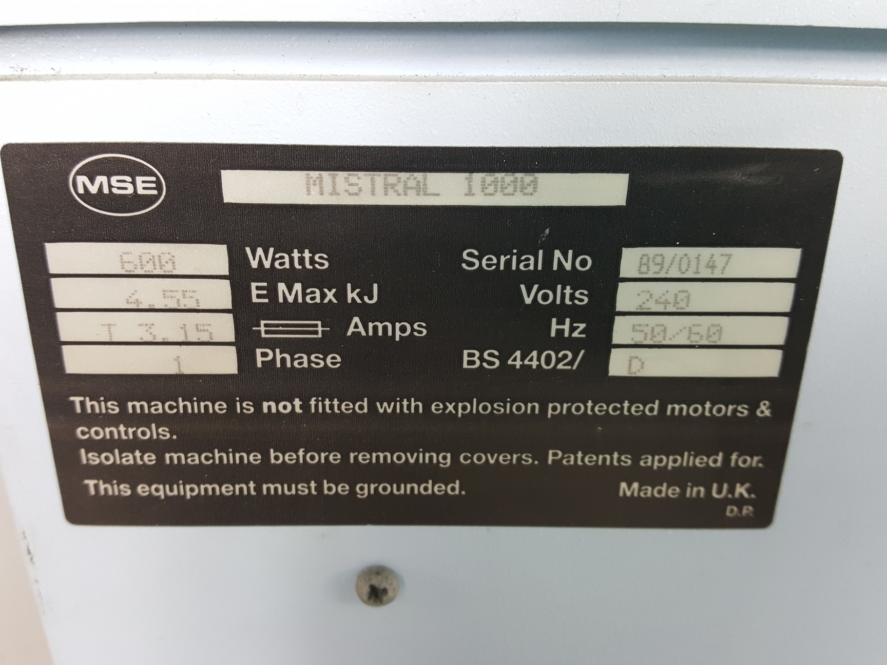 Image of MSE Mistral 1000 Centrifuge with 3600rpm Rotor Lab