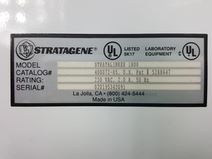 Thumbnail image of Stratagene Stratalinker UV 1800 Crosslinker Lab Transilluminator