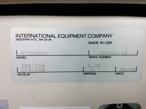 Thumbnail image of IEC Micromax Centrifuge with IEC 851 Rotor 24 x 1.5ml 13200rpm Lab