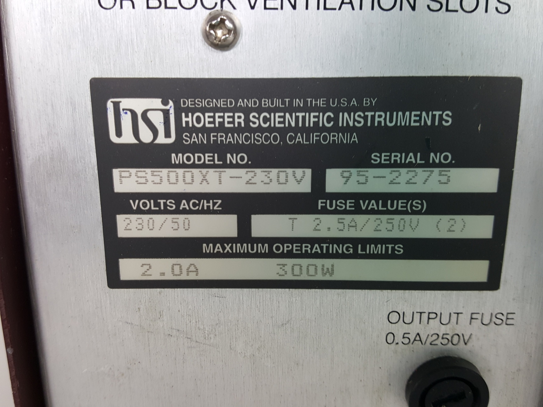 Image of Hoefer Scientific Instruments PS500XT 230V DC Power Supply Lab