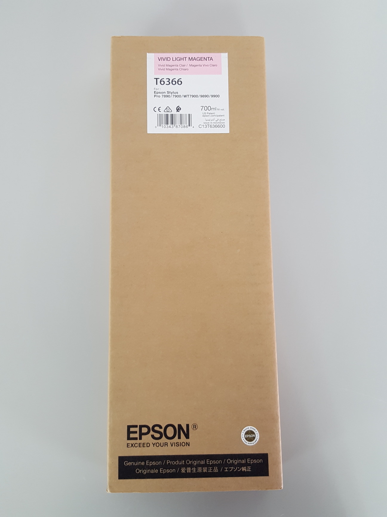 Image of Epson T6366 Vivid Light Magenta Toner Cartridge Printer Ink, Stylus Pro, 700mL