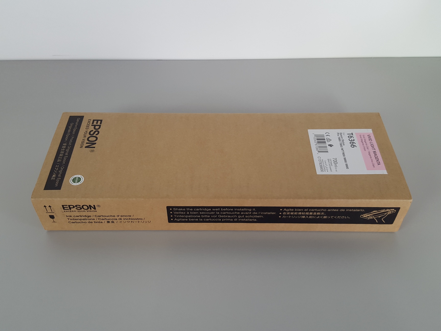 Image of Epson T6366 Vivid Light Magenta Toner Cartridge Printer Ink, Stylus Pro, 700mL