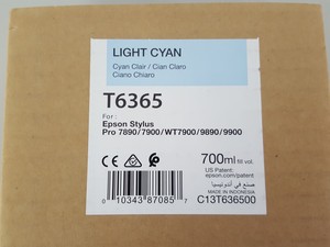 Thumbnail image of Epson T6365 Light Cyan Toner Cartridge Printer Ink Stylus Pro, 700mL