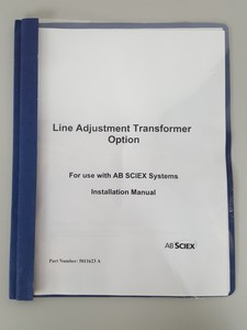 Thumbnail image of AB Sciex Line Adjustment Option & Manual Assy No - 1029120 Lab