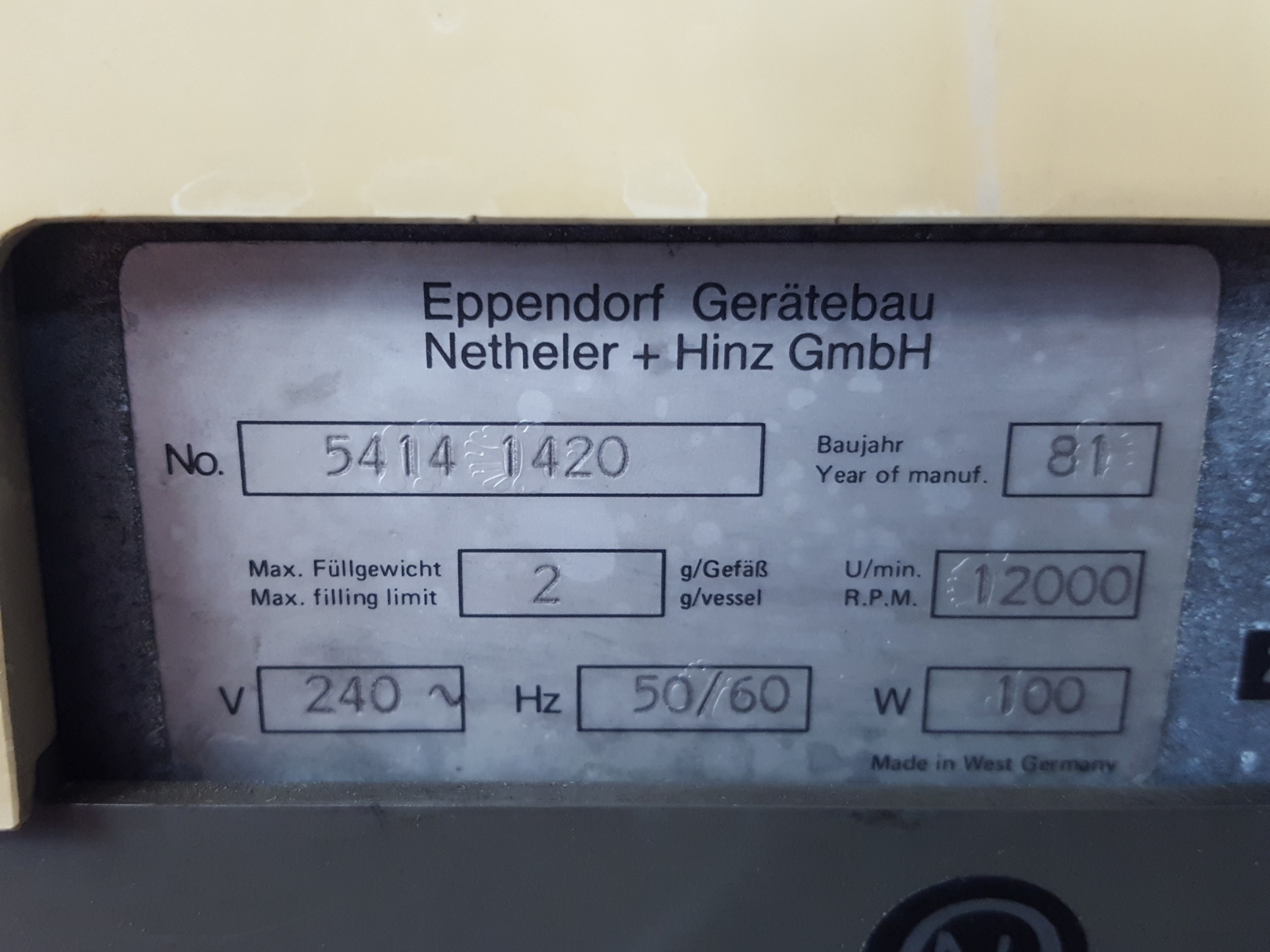Image of Eppendorf 5414 1420 Benchtop Laboratory Centrifuge 12000rpm Lab