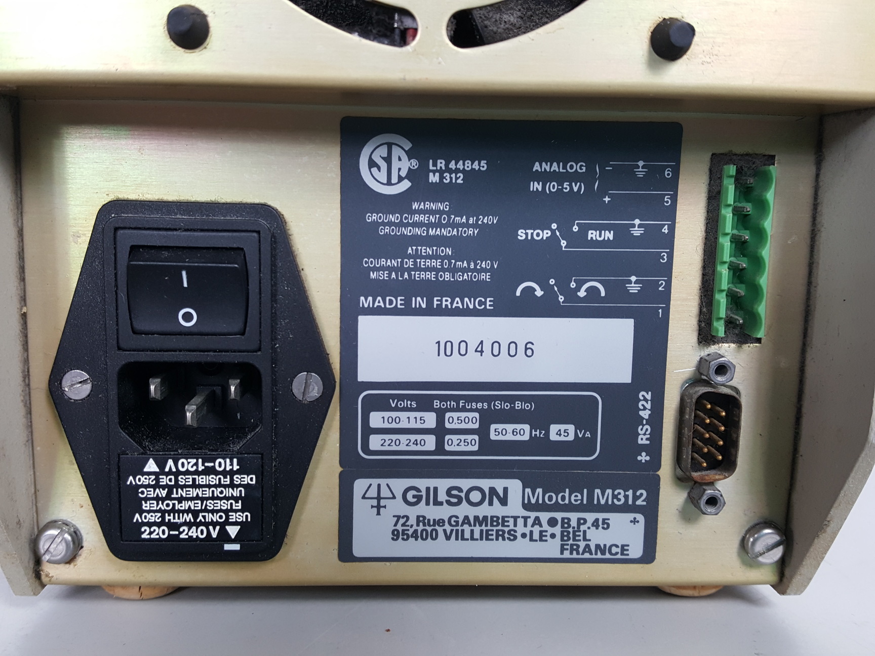 Image of Gilson Minipuls 3 Peristaltic Pump Model - M312 Lab