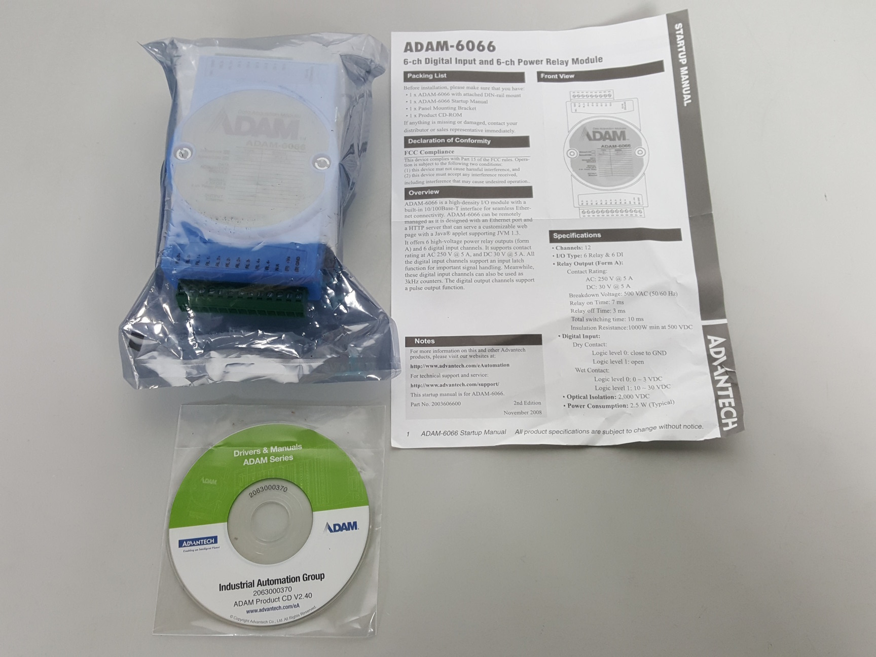 Advantech ADAM-6066 6 Channel Digital Input & 6 Channel Power Relay ...