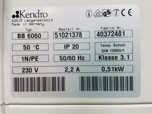 Thumbnail image of Thermo Scientific Heraeus BB 6060 Benchtop Laboratory CO2 Incubator Lab