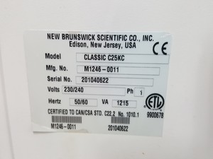Thumbnail image of New Brunswick Scientific Classic C25KC Shaking Incubator Shaker Lab