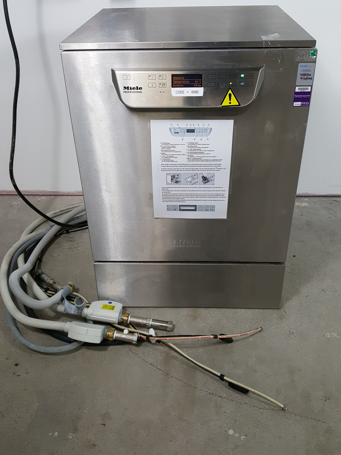 Image of Miele Professional Dishwasher GG05 PG 8583 w/ Pentair Water Softener Lab - 2015
