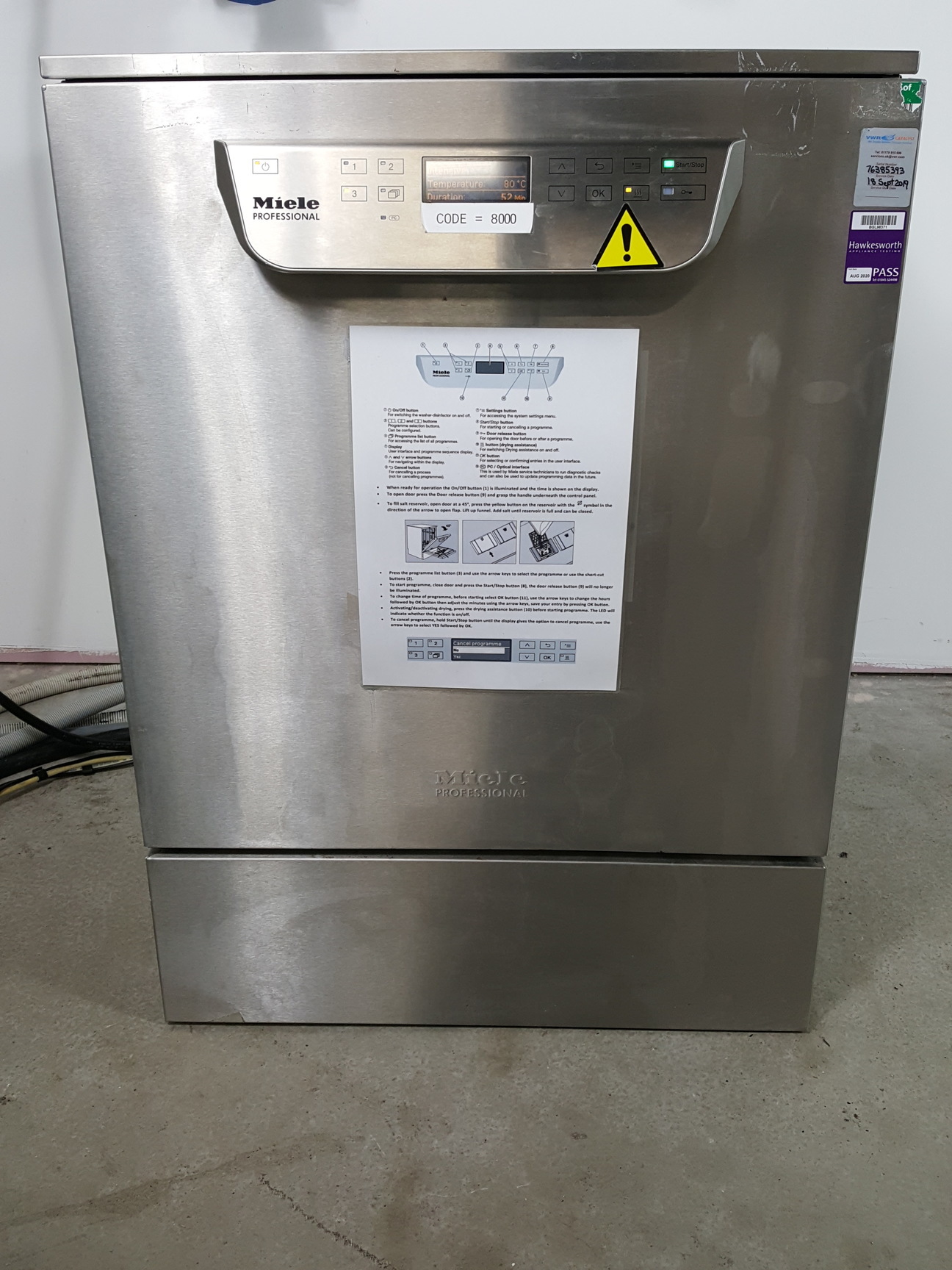 Image of Miele Professional Dishwasher GG05 PG 8583 w/ Pentair Water Softener Lab - 2015