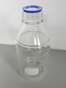 Thumbnail image of Lot of 15 Schott Duran Lab Glass Bottles - 1000, 750, 500, 250, 200, 150, 100ml