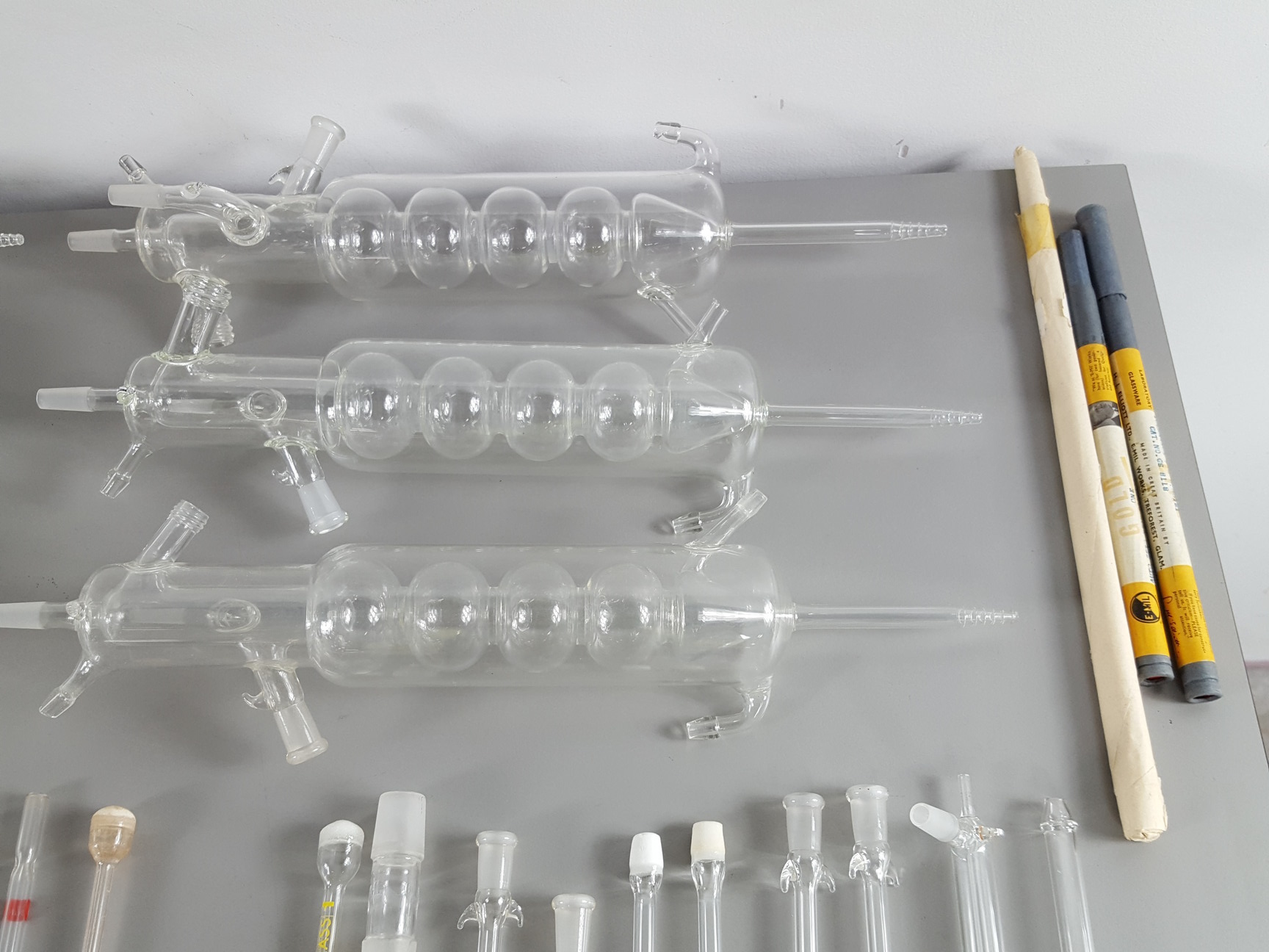 Image of Job Lot Distillation Lab Glassware Jointed Glass QuickFit SintaGlass E-MilLab