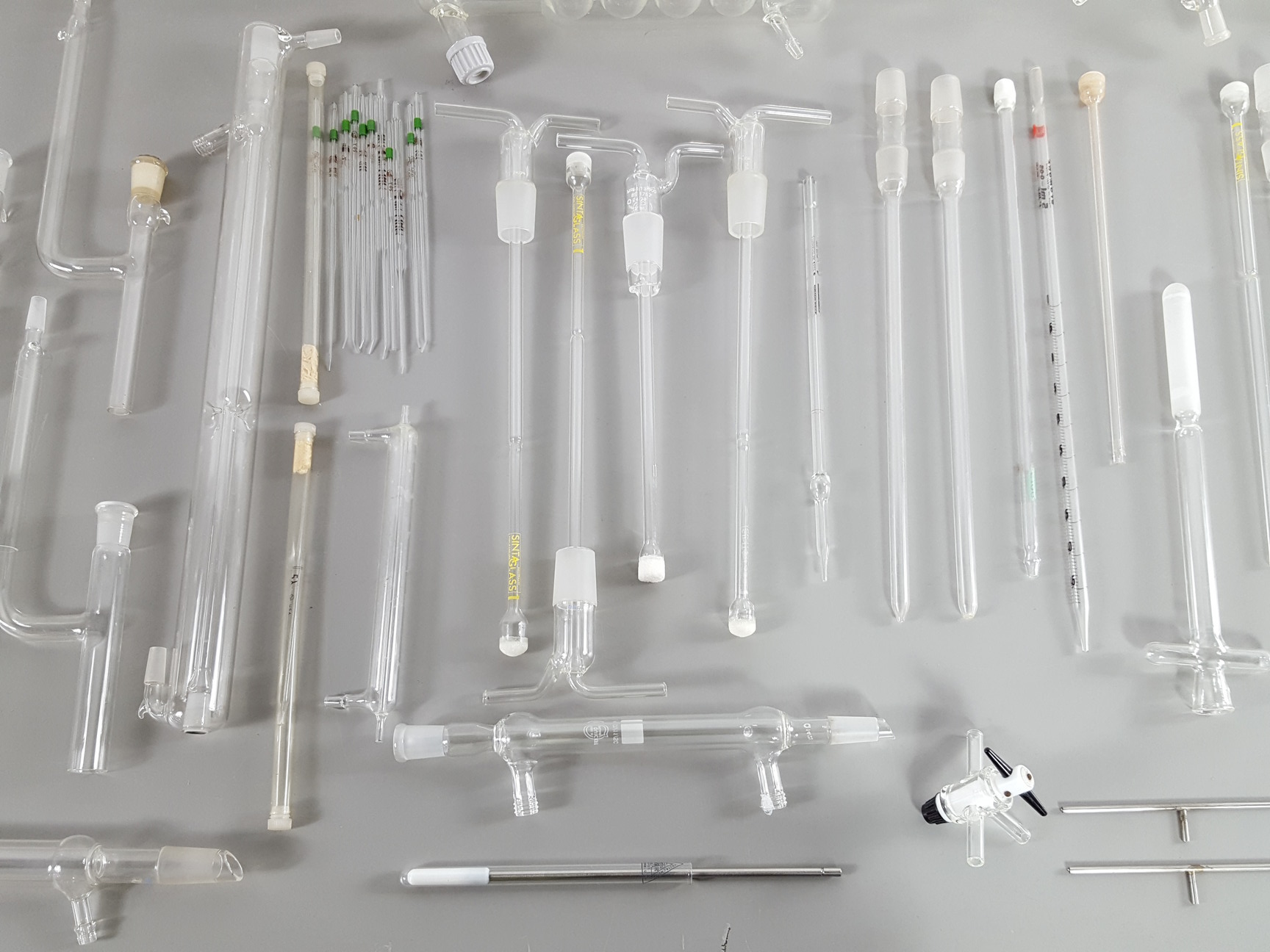 Image of Job Lot Distillation Lab Glassware Jointed Glass QuickFit SintaGlass E-MilLab