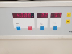 Thumbnail image of Heraeus Megafuge 1.0R Centrifuge with 5000rpm #2704 Rotor Lab