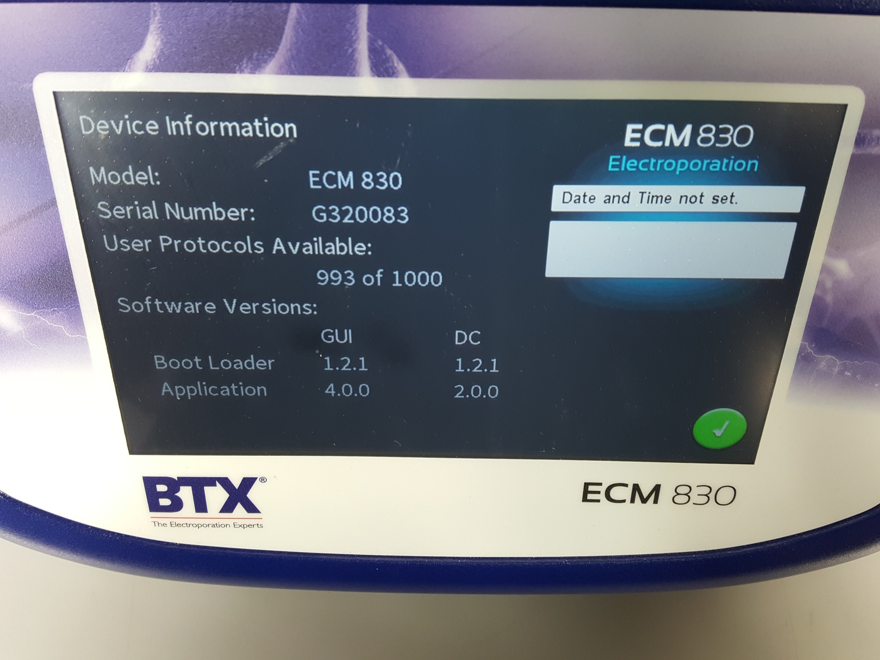 Image of BTX ECM 830 Square Wave Electroporation System Cat No 45-0662 Lab - 2018